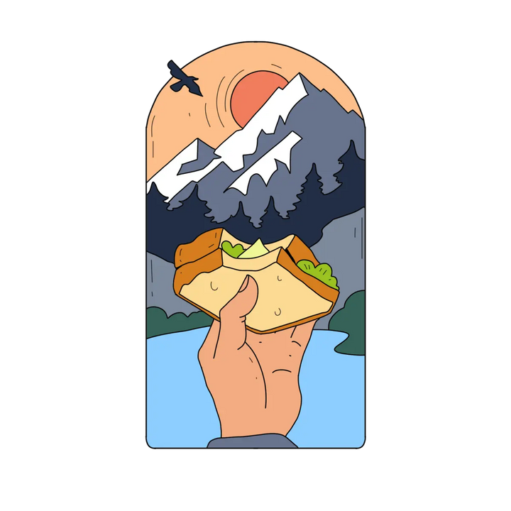 A sandwich with a view