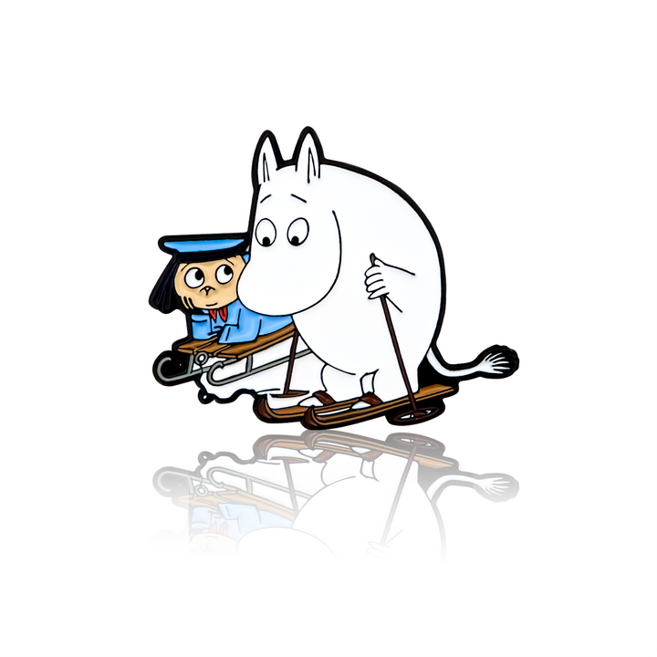 Moomin with Nibling on skis